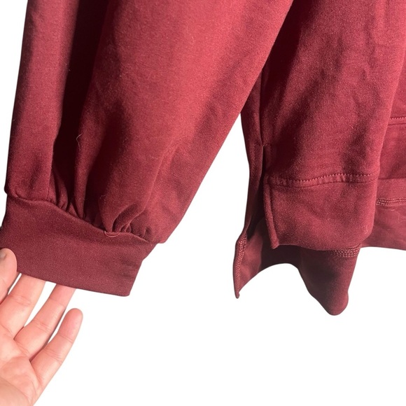 Fantastic Fawn Maroon French Terry Metal Fringe & Stars Sweatshirt Western SZ M - Picture 7 of 9